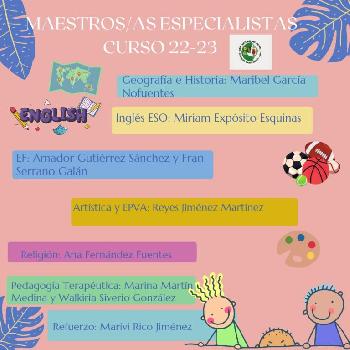 Etapas educativas. Maestros/as curso escolar 22/23